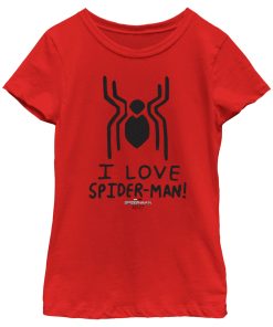 Girl’s Marvel Spider-Man No Way Home I Love Spider-Man! T-Shirt