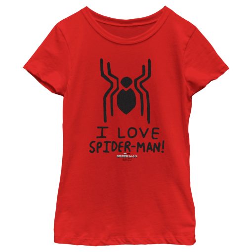 Girl’s Marvel Spider-Man No Way Home I Love Spider-Man! T-Shirt