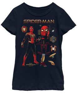 Girl’s Marvel Spider-Man No Way Home Iron Suit Gear T-Shirt