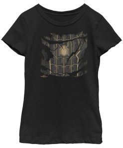 Girl’s Marvel Spider-Man No Way Home Ripped Black Suit T-Shirt