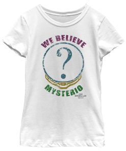 Girl’s Marvel Spider-Man No Way Home We Believe Mysterio Distressed T-Shirt