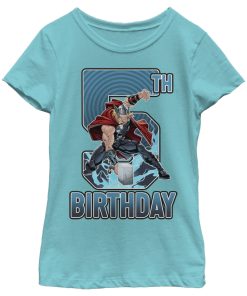 Girl’s Marvel Thor Hammer 5th Birthday T-Shirt