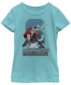 Girl’s Marvel Thor Hammer 6th Birthday T-Shirt