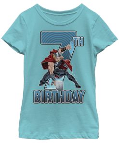 Girl’s Marvel Thor Hammer 7th Birthday T-Shirt