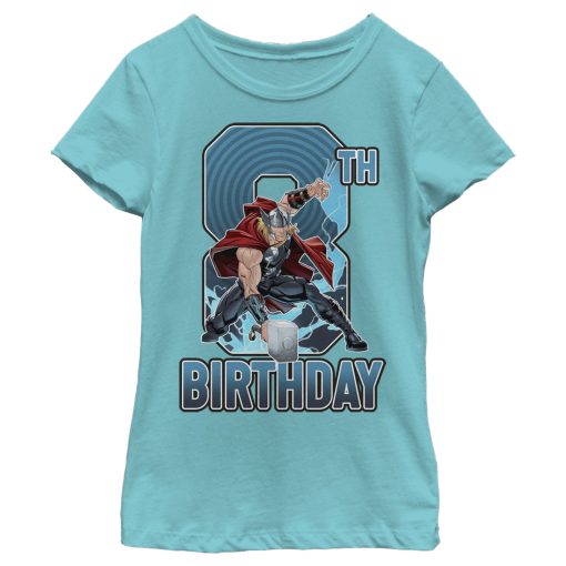 Girl’s Marvel Thor Hammer 8th Birthday T-Shirt