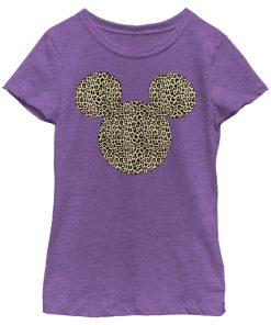 Girl’s Mickey & Friends Mickey & Mickey Mouse Cheetah Print Classic Ears T-Shirt