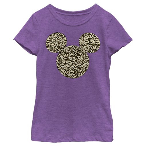 Girl’s Mickey & Friends Mickey & Mickey Mouse Cheetah Print Classic Ears T-Shirt