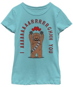 Girl’s Star Wars Chewie Valentine I Aaaaarrrgh You T-Shirt