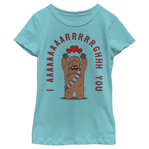 Girl’s Star Wars Chewie Valentine I Aaaaarrrgh You T-Shirt