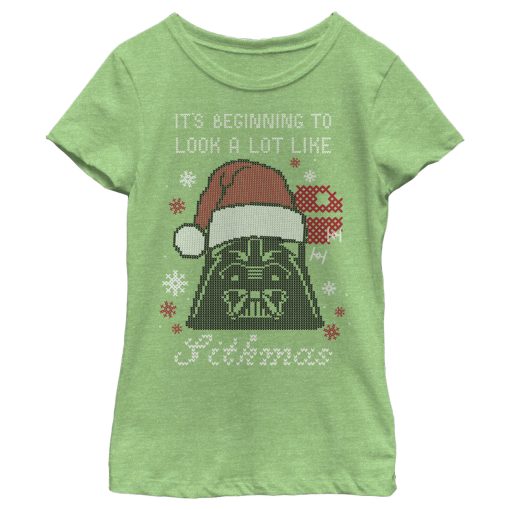 Girl’s Star Wars Christmas Sithmas Vader 8-Bit T-Shirt