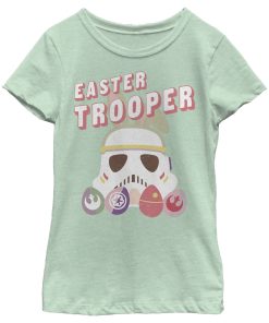 Girl’s Star Wars Easter Stormtrooper With Logo Eggs T-Shirt