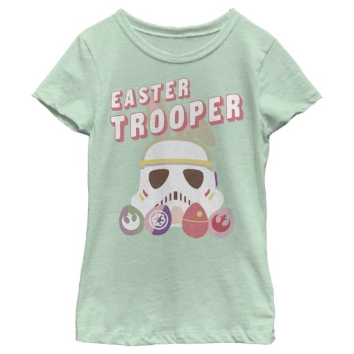 Girl’s Star Wars Easter Stormtrooper With Logo Eggs T-Shirt