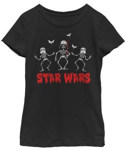 Girl’s Star Wars Halloween Vader Skeletons T-Shirt