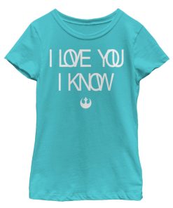 Girl’s Star Wars Love You I Know Rebel Symbol T-Shirt