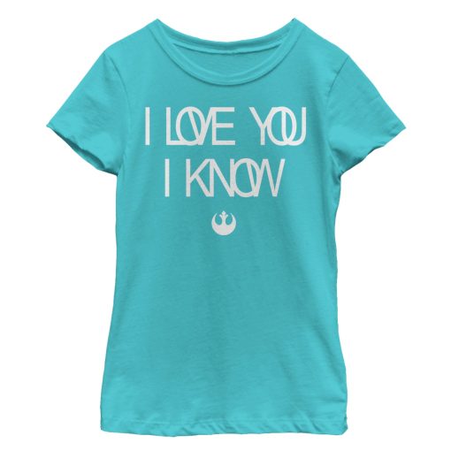 Girl’s Star Wars Love You I Know Rebel Symbol T-Shirt