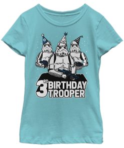 Girl’s Star Wars Stormtrooper Party Hats Trio 3rd Birthday Trooper T-Shirt