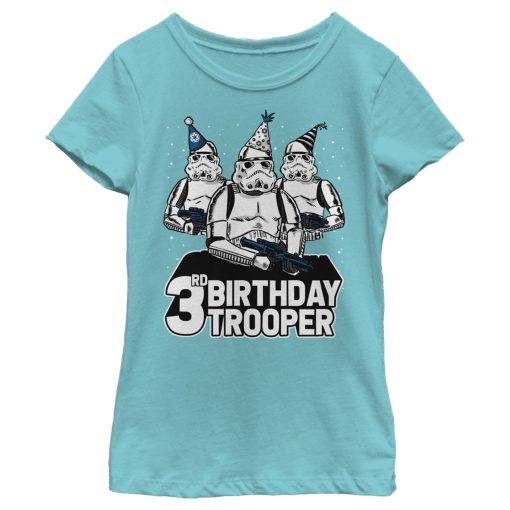 Girl’s Star Wars Stormtrooper Party Hats Trio 3rd Birthday Trooper T-Shirt