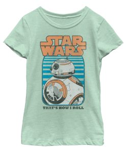 Girl’s Star Wars The Force Awakens BB-8 Retro How I Roll T-Shirt