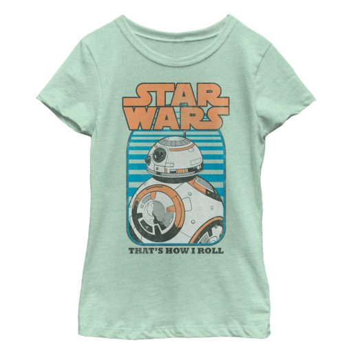 Girl’s Star Wars The Force Awakens BB-8 Retro How I Roll T-Shirt