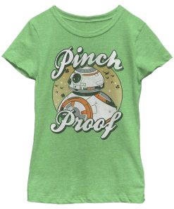 Girl’s Star Wars The Last Jedi BB-8 St. Patrick’s Day Pinch Proof T-Shirt