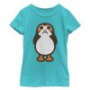 Girl’s Star Wars The Last Jedi Porg Cartoon T-Shirt