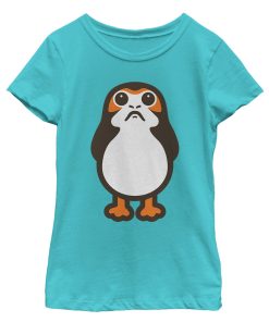 Girl’s Star Wars The Last Jedi Porg Cartoon T-Shirt