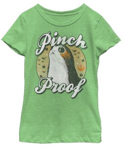 Girl’s Star Wars The Last Jedi Porg St. Patrick’s Day Pinch Proof T-Shirt