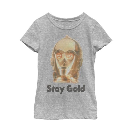 Girl’s Star Wars The Rise of Skywalker C-3PO Stay Gold T-Shirt