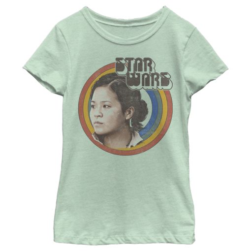 Girl’s Star Wars The Rise of Skywalker Rose Retro Rainbow T-Shirt