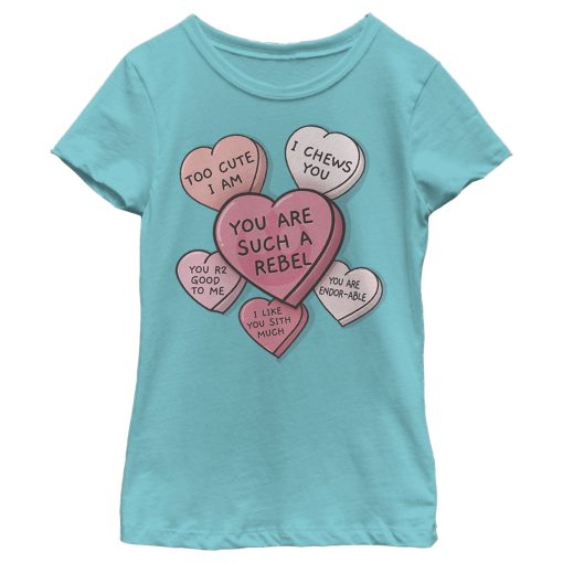 Girl’s Star Wars Valentine Galactic Candy Hearts T-Shirt