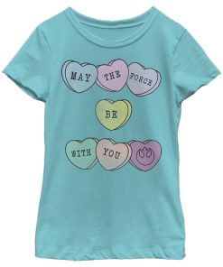 Girl’s Star Wars Valentine’s Day May Force Candy Heart T-Shirt