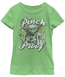 Girl’s Star Wars Yoda St. Patrick’s Day Pinch Proof T-Shirt