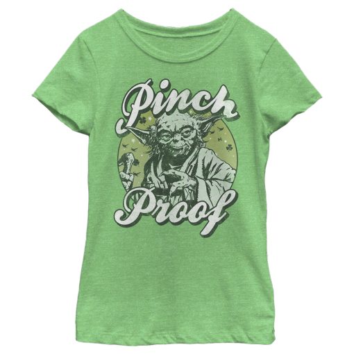 Girl’s Star Wars Yoda St. Patrick’s Day Pinch Proof T-Shirt