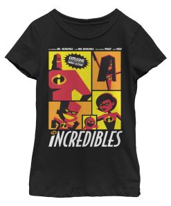 Girl’s The Incredibles Starring Explosive Family Action T-Shirt
