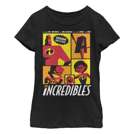 Girl’s The Incredibles Starring Explosive Family Action T-Shirt