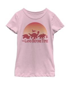 Girl’s The Land Before Time Retro Sunset Silhouette T-Shirt