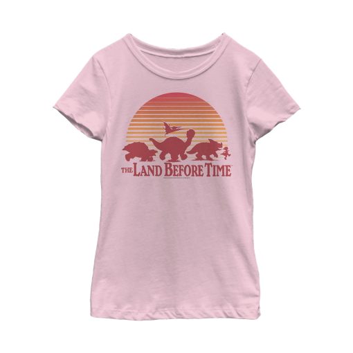 Girl’s The Land Before Time Retro Sunset Silhouette T-Shirt