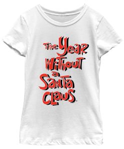 Girl’s The Year Without a Santa Claus Red Logo Stack T-Shirt