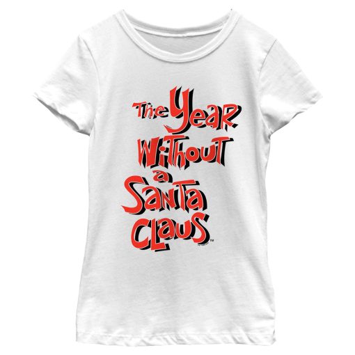 Girl’s The Year Without a Santa Claus Red Logo Stack T-Shirt