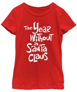 Girl’s The Year Without a Santa Claus White Logo Stack T-Shirt