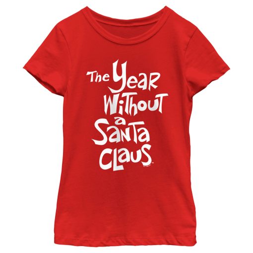 Girl’s The Year Without a Santa Claus White Logo Stack T-Shirt