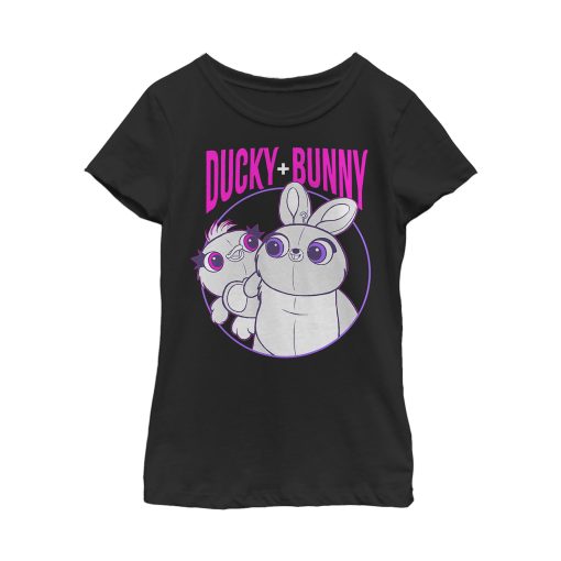 Girl’s Toy Story Ducky & Bunny Circle Portrait T-Shirt