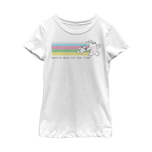 Girl’s Toy Story Ducky & Bunny Fun Rainbow Race T-Shirt