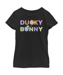 Girl’s Toy Story Ducky & Bunny Rainbow Text T-Shirt