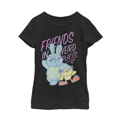 Girl’s Toy Story Ducky & Bunny Weird Places T-Shirt