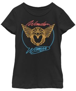 Girl’s Wonder Woman 1984 Golden Neon Helmet T-Shirt