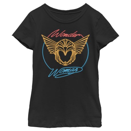 Girl’s Wonder Woman 1984 Golden Neon Helmet T-Shirt