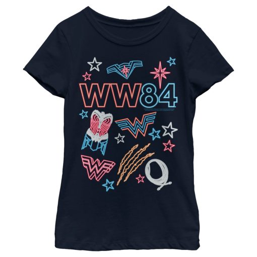 Girl’s Wonder Woman 1984 Neon Symbols T-Shirt