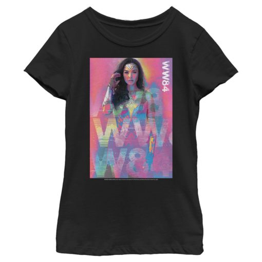 Girl’s Wonder Woman 1984 Pastel Glitch T-Shirt