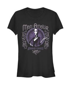 Junior’s Addams Family Morticia Mon Amour Portrait T-Shirt